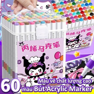 Bút acrylic marker chống nước 12/24/36/48/60 màu – Màu sắc bền đẹp, trang trí giày và cốc nước DIY.