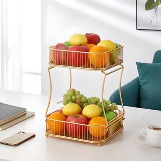 Chống Gỉ Sắt/kim LoạiGiá  2 TầngKệ Đựng Hoa Quả 2 Tầng Lớn, Đa Năng Bền Mắt Dễ Vệ Sinh Gia Đình