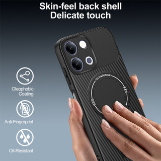 Dành Cho Vivo Y05 4G / Y11d 5G / Y11 5G 2026 / Y21 5G 2026 Ốp điện thoại Carbon Tecture Cứng Lưng Cạnh Mềm Có Thể Gập Lại Đế Chống Sốc Chống Rơi Mỏng Vỏ