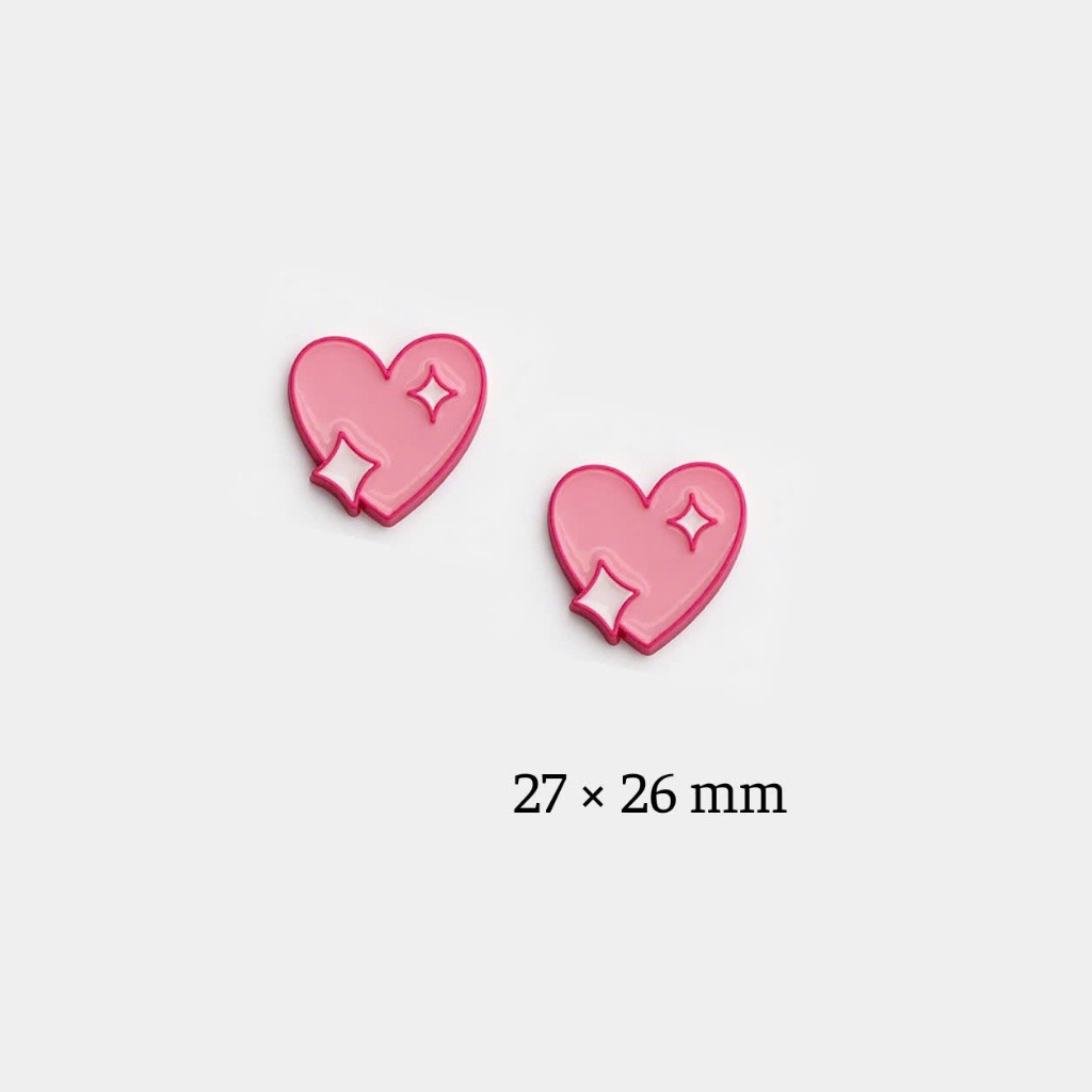 Set Charm Kitty Đầu Mèo Bạc To Barbie Love Hồng Pastel Dễ Thương Trang Trí Dép Xinh