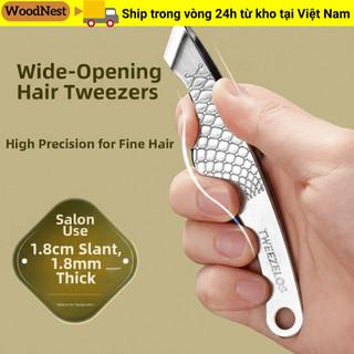 Nhíp nhổ tóc WOODNEST, Dụng cụ làm dày miệng rộng 1,8cm Dụng cụ ma thuật, Nhíp cắt tóc chéo bằng thép không gỉ dành cho nam giới