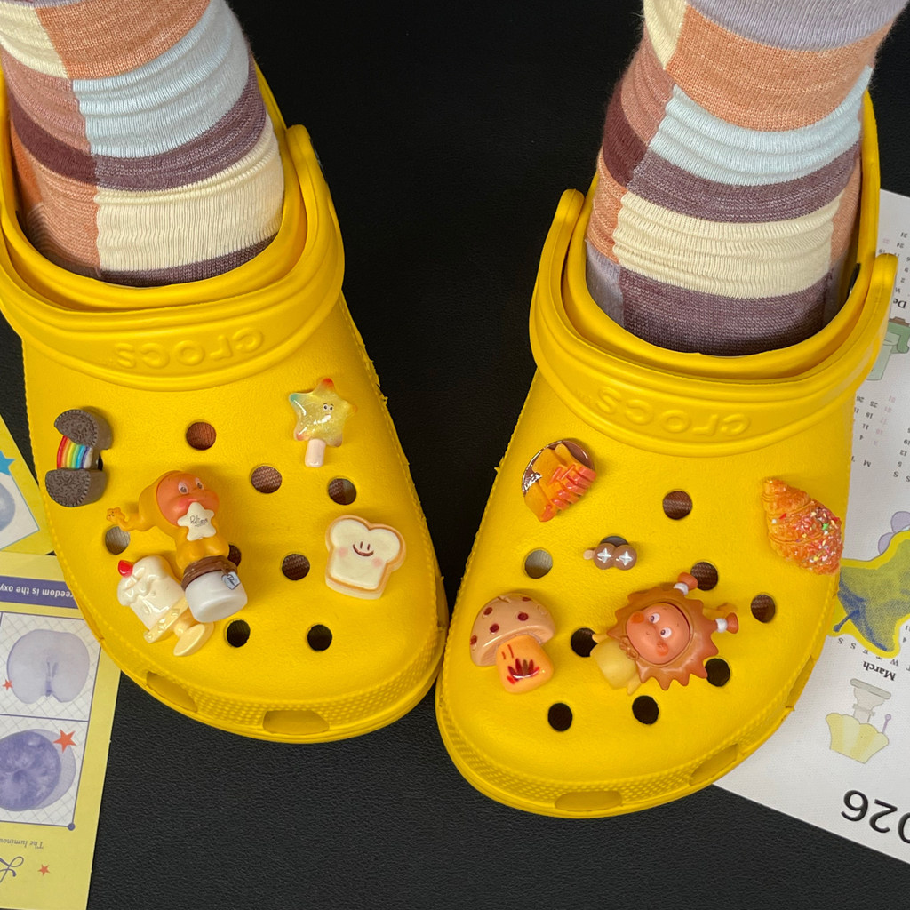 Phụ kiện lỗ giày họa tiết hoạt hình Ngôi sao Wish Chai Sun Star People, hoa dễ thương, phù hợp Crocs, tháo rời, cao cấp