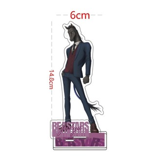 Anime Fun BEASTARS Acrylic Stand Keychain Double-Sided Double Slot Legoshi Louis Haru Figure Model Desk Decor Gift Toy