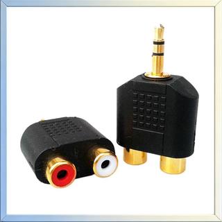 Any2Get5% tắt 1 cái Mạ vàng âm thanh nổi Âm thanh nam Cắm vào 2 RCA nữ ja Y 3.5mm Adapter