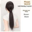 Bện Tóc Giả Tổng Hợp DELMER, Phần Mở Rộng Tóc 24Inch Đuôi Ngựa Dài Tự Cuộn Dây, Phụ Kiện Tóc Lông Tơ Tự Nhiên Thanh Lịch Thấp Thẳng Tóc Sử Dụng Hàng Ngày