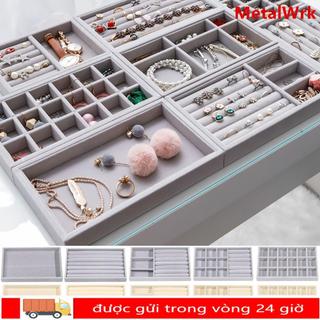 Khay trưng bày vòng cổ METALWRK, Hộp lưu trữ trang sức nhung nhung có thể xếp chồng lên nhau, Hộp ngăn kéo trưng bày vòng cổ vòng tay