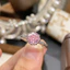 Nhẫn nữ thủ công màu xanh hải quân với hoa hồng kim cương nhiều màu sắc - Cá tính và đa năng