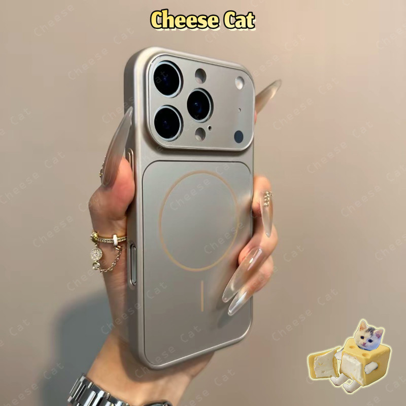 Ốp điện thoại từ tính cửa sổ lớn có màng bảo vệ ống kính cho iPhone 11 12 13 14 15 16 17 Pro Max 17 Air