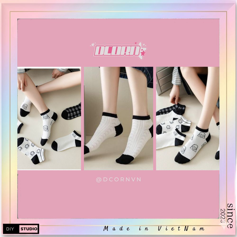 mall inline badgeTất Vớ Nữ, Tất Nam Nữ Cổ Cao Phong Cách Vintage Hàn Quốc Thêu Hình Thú Cute LADI Mẫu T11