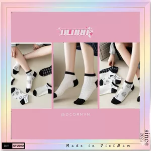 mall inline badgeTất Vớ Nữ, Tất Nam Nữ Cổ Cao Phong Cách Vintage Hàn Quốc Thêu Hình Thú Cute LADI Mẫu T11