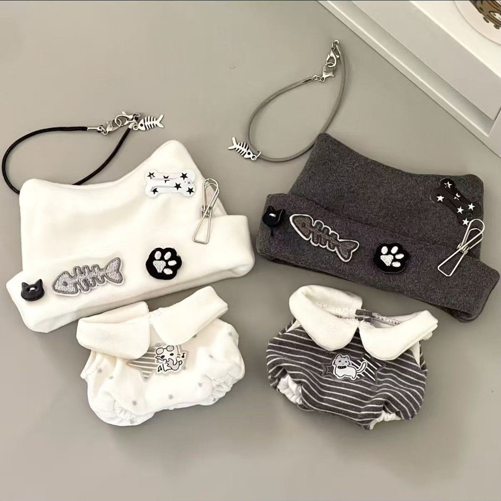 10cm Phong Cách Punk Không Thuộc Tính Búp Bê Cotton Quần Áo Bé Búp Bê Trang Phục Thay Thế Quần Áo Bé Quần Áo Cho Bé