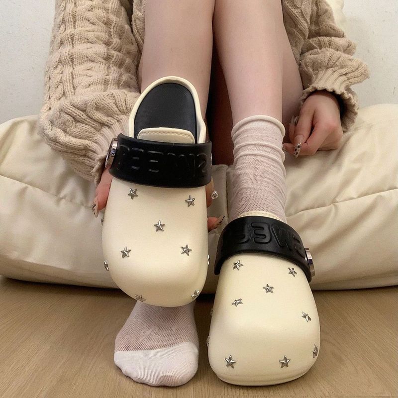 ✨Spot】DIY Star 4CM Dép nửa đế dày nâng cao nữ/2026 Phong cách Hàn Quốc Dép Birkenstock siêu nóng Dép