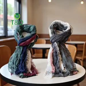 Khăn quàng cổ lụa xù gấp dài, phong cách dân tộc cổ điển - Ấm áp và thời trang, phù hợp làm quà tặng