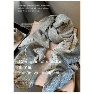 Khăn lanh kẻ sọc nhỏ 130x130cm - Mỏng mát, chống nắng summer, thời trang mới với cảm giác cao cấp