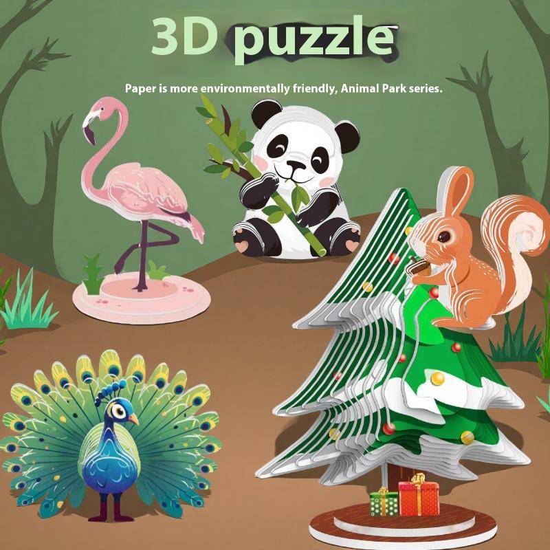 < WHPHous-t > 1 Bộ Đồ Chơi Montessori Giáo Dục Trẻ Em Ngộ nghĩnh DIY Hướng Dẫn Sử Dụng Lắp Ráp Mô Hình Ba Chiều Động Vật Giấy 3D Đồ Chơi Xếp Hình Cho Bé Trai Bé Gái Đẹp