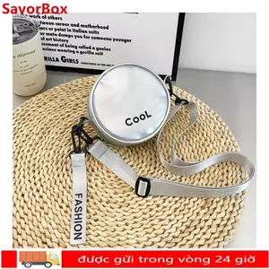 Túi đeo chéo trẻ em SAVORBOX, Túi đeo vai trẻ em bằng da PU bền, Túi xách trẻ em tròn Mini