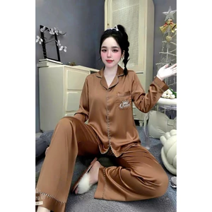 Pyjama nữ Đồ bộ nữ pizama mặc nhà tay dài quần dài vải Latin - cn97 KTQN TSHIRT AND UNIFORM