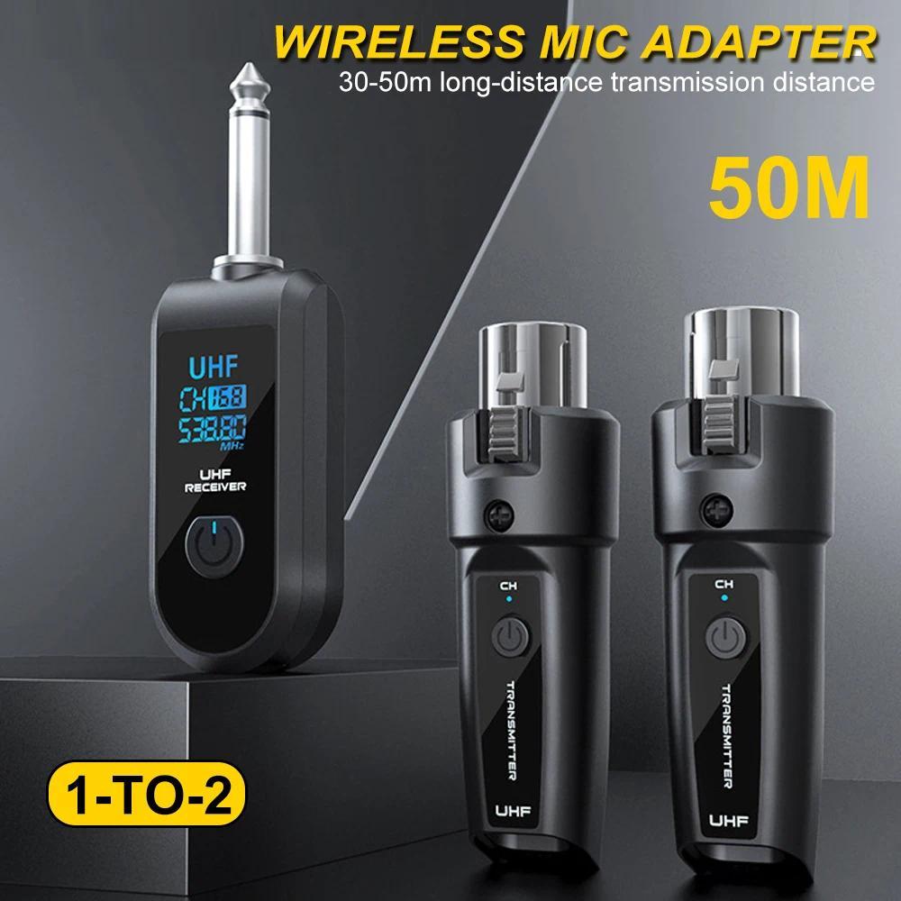 [Sẵn sàng] Bộ chuyển đổi micrô không dây Bộ phát và thu XLR có dây sang hệ thống không dây để trộn âm thanh Mic động Đàn Guitar điện