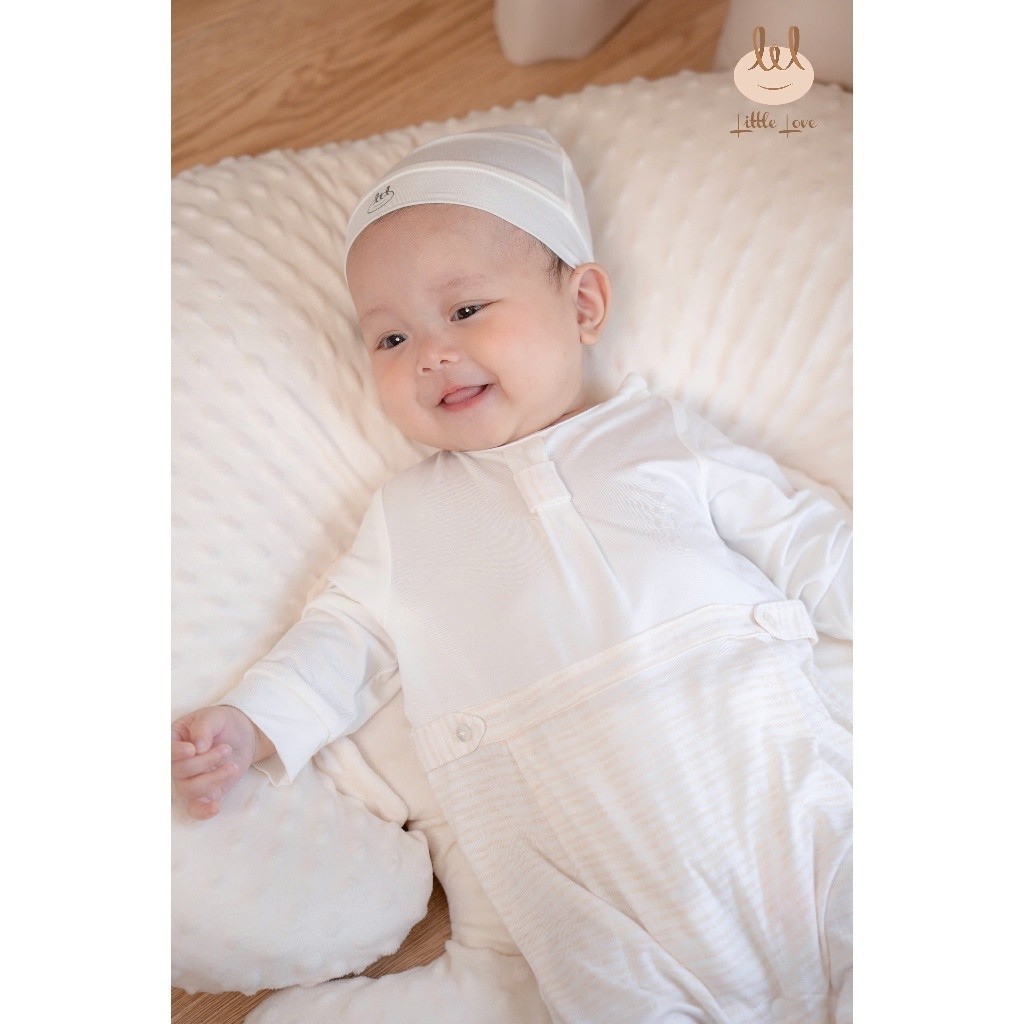 Body petit phối trắng ghi dành cho bé Lil little Love (DBD17)