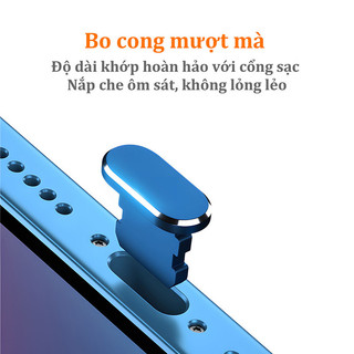 Nút chặn bụi cổng sạc điện thoại chất liệu kim loại tương thích iPhone 7 8 Plus XR XS XSMAX 11 12 13 14 Pro Max