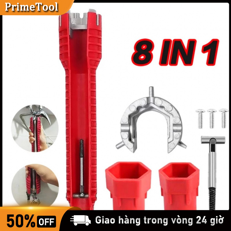 Dụng cụ tháo lắp vòi nước - Hiệu quả, Cờ lê đa năng, 8 trong 1, sửa vòi nước bồn rửa, dụng cụ tháo lắp vòi nước