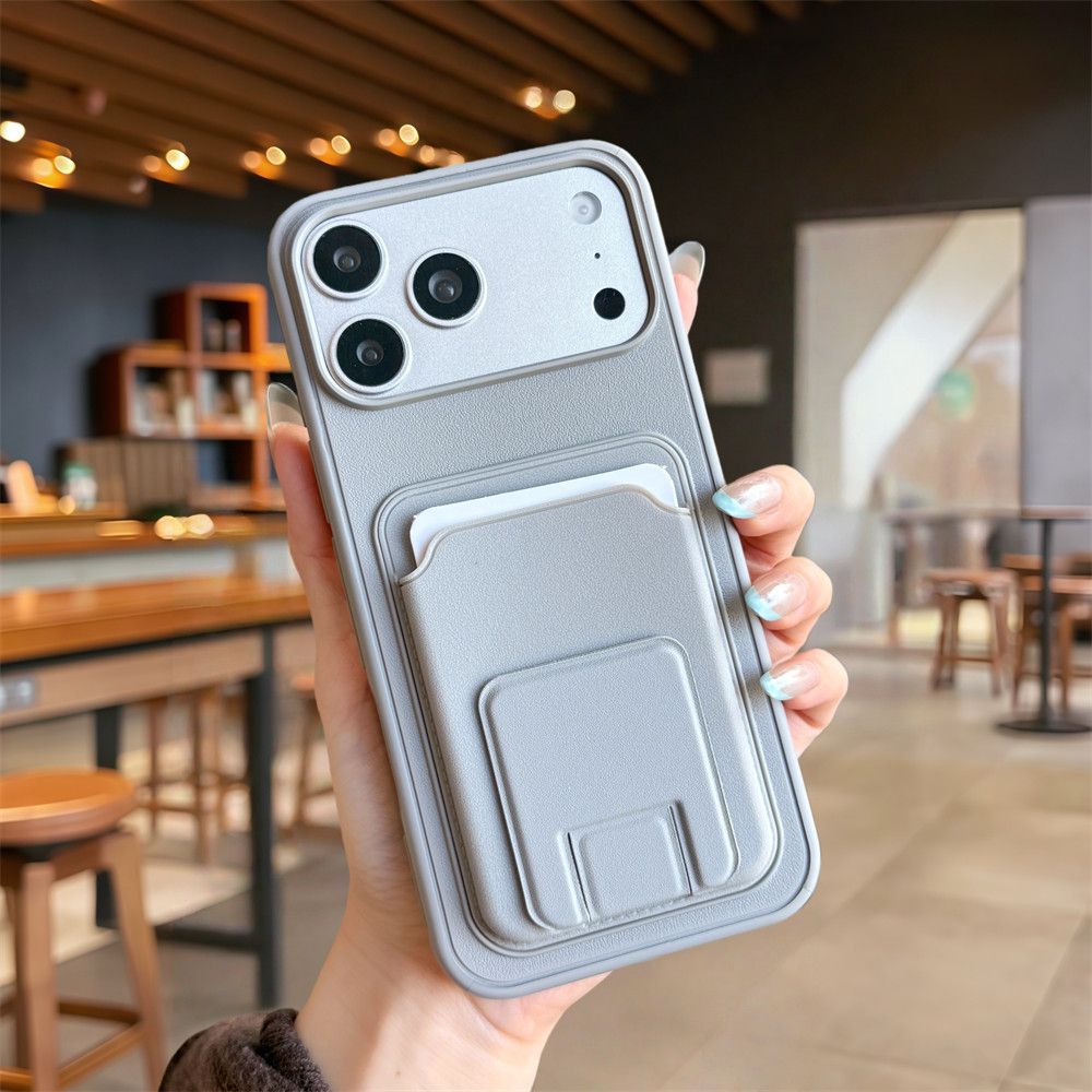 Ốp điện thoại đựng thẻ vuông đơn giản cho iPhone 17 Pro Max 13 14 15 16 pro max Bảo vệ ống kính chống rơi Vỏ cứng bảo vệ điện thoại