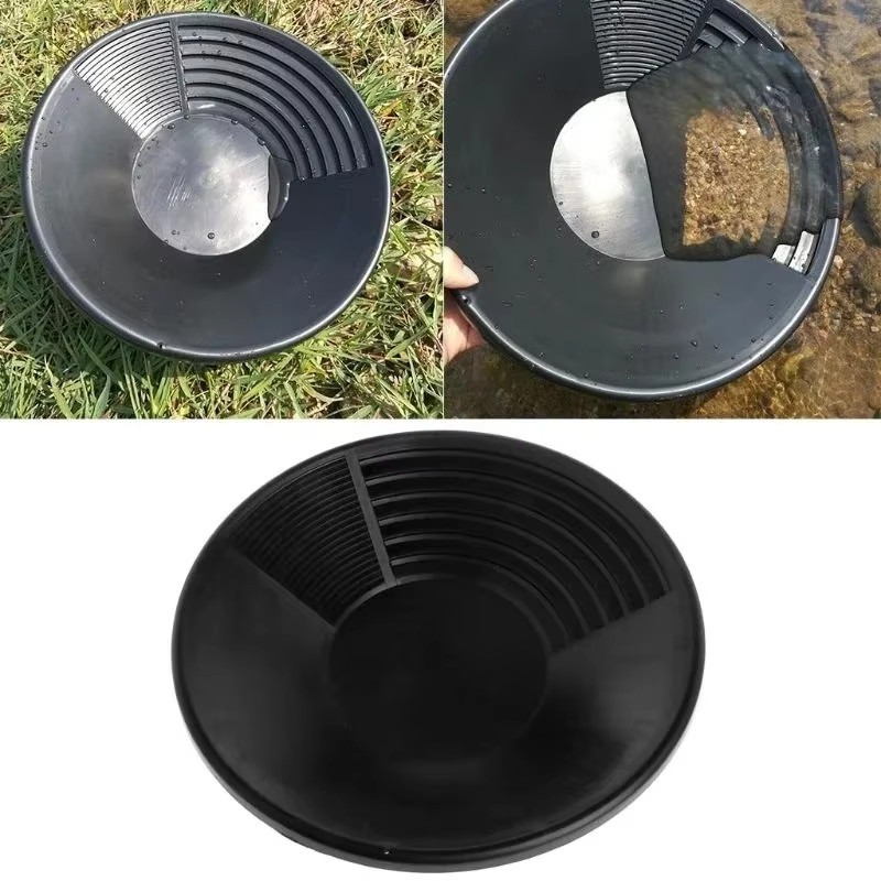 Đĩa Đãi Vàng Bằng Nhựa Siêu Nhẹ, Chậu Rửa Vàng 3 Rãnh Lọc 35CM, Dụng Cụ Tìm Vàng Cơ Bản Cho Người Mới Bắt Đầu