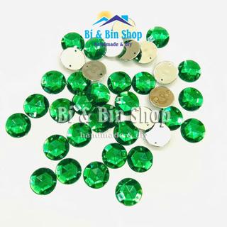 72 Viên Đá Kết Nhựa Tròn 15mm Đính Kết Trang Phục, Làm Phụ Kiện Thời Trang