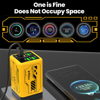 Elough 6 Cổng Sạc USB C Sạc Nhanh 3.0 Loại C Điện Thoại USB Sạc Tường Bộ Chuyển Đổi Sạc Nhanh