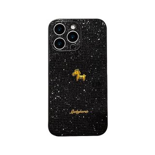 Thích Hợp Cho 16promax Vỏ Điện Thoại iphone15 Ánh Sáng Sang Trọng Tinh Tế Nhấp Nháy Kim Cương 14 Bé Gái 13 Pony Dán 12