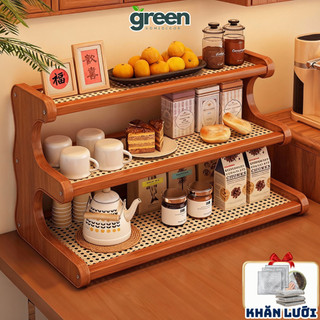 Kệ Đựng Ly Cốc Chất Liệu Gỗ Đan Mây Cao Cấp, Giá Đựng Đồ Để Bàn Decor Trang Trí Bàn Làm Việc
