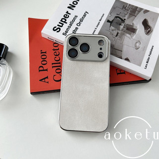 Ốp điện thoại mạ điện thích hợp cho vỏ điện thoại Apple 17 có lỗ mịn họa tiết da denim màu xanh đậm vỏ cứng iPhone 17 promax thời trang 16 / 15 / 14 / 13