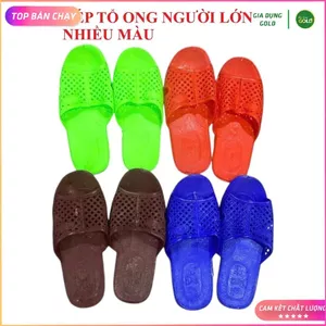 Dép Tổ Ong Người Lớn Đế Mỏng Nam Nữ Đi Trong Nhà Tắm, Văn Phòng, Dép Nhựa Mềm Đế Chống Trơn Trượt