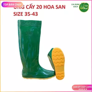 Ủng đi cấy ngắn Hoa San size 35-43, ủng lội nước, ủng đi mưa giadunggold