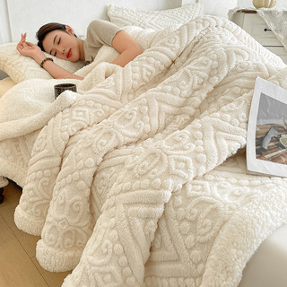 Hàng sẵn có Vận chuyển nhanh 200x230cm Chăn lông cừu dày mùa đông Chăn lông cừu san hô ấm áp Vỏ bọc ghế Sofa chăn Cảm giác cao cấp 01