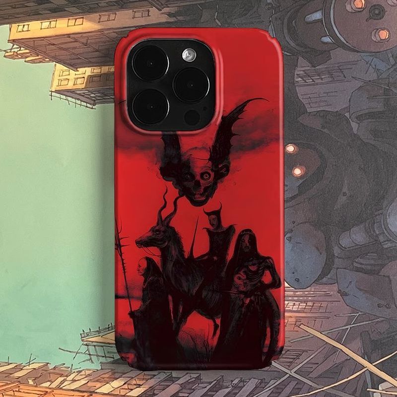 Ốp Điện Thoại Màu Máu Ins Style Gothic Thích Hợp Cho IPhone 11 12 PRO 13 14 15 16 ProMax 17 AIR XR XSMAX 7 8 PLUS Phim Hoạt Hình QYJS Vỏ Cứng Phong Cách Hợp Thời Trang