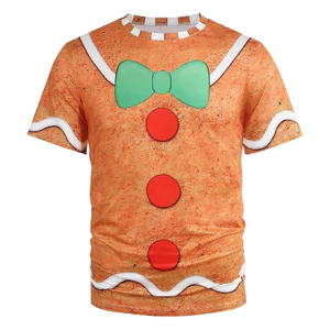 Áo thun cosplay 3D gingerbread ngộ nghĩnh dành cho nam - Phù hợp cho lễ hội và mặc hàng ngày
