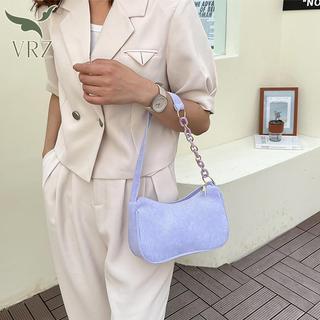 VRZ Thời Trang Vintage Nữ Túi Xách Corduroy Nách Túi Đeo Vai Nữ Màu Trơn Dây Kéo Nữ Túi Xách Ly Hợp HOT