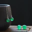 Bông tai hạt tròn mã não Chrysoprase phong cách dân tộc thanh lịch dành cho nữ