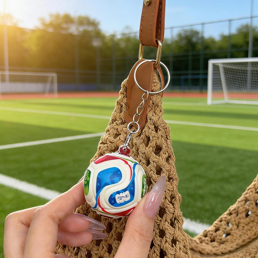 4 Móc khóa kỷ niệm World Cup 2026 | Thiết kế bóng đá mặt dây chuyền đôi và cốc Hercules, Quà tặng quạt di động có khóa tôm hùm