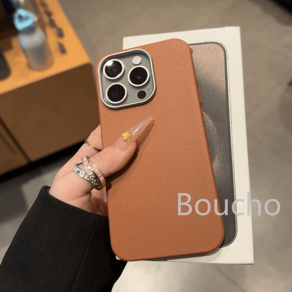 Kết cấu da sang trọng cho iphone 17 16e 16 15 14 13 12 11 Pro Max ốp lưng bảo vệ chống rơi màu trơn