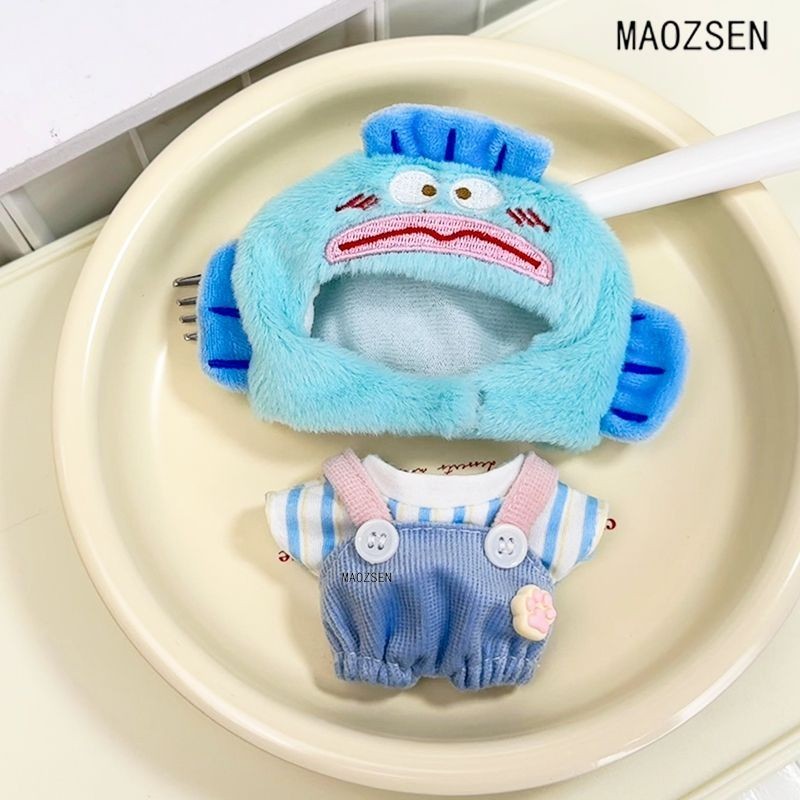 10cm Quần Áo Cho Bé Búp Bê Cotton Mũ Dễ Thương Mũ Đội Đầu Sọc Quần Áo Bộ Đồ Chơi Sang Trọng Búp Bê Quần Áo