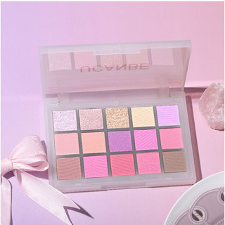 Bảng phấn mắt 15 màu UCANBE Pink Purple - Matte Shimmer Glitter | Bộ trang điểm chống nước có sắc tố cao cho bữa tiệc và hàng ngày