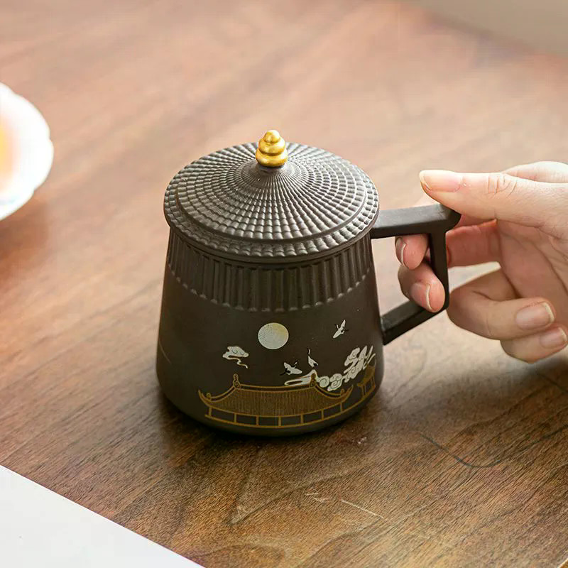 Cốc trà Rhyme cổ xưa Cốc đất sét tím Văn phòng sáng tạo Cốc nước chuyên dụng