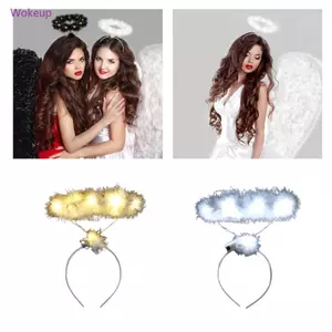 Băng đô cánh thiên thần Woke LED phát sáng có âm nhạc dành cho bé gái Halloween
