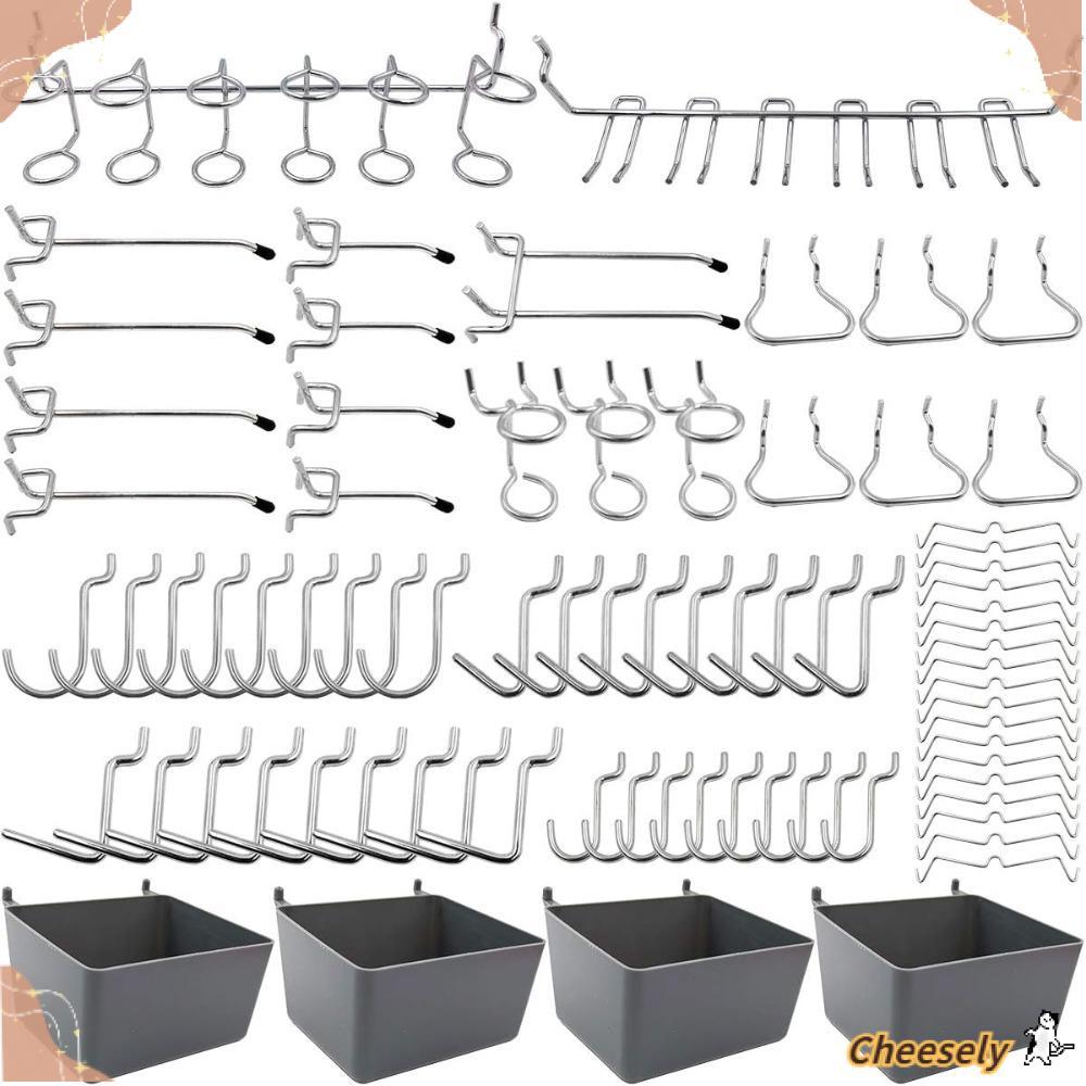 GIÁ RẺ 80 CÁI Móc Pegboard, Bộ lưu trữ các loại kim loại, Thùng đựng dụng cụ