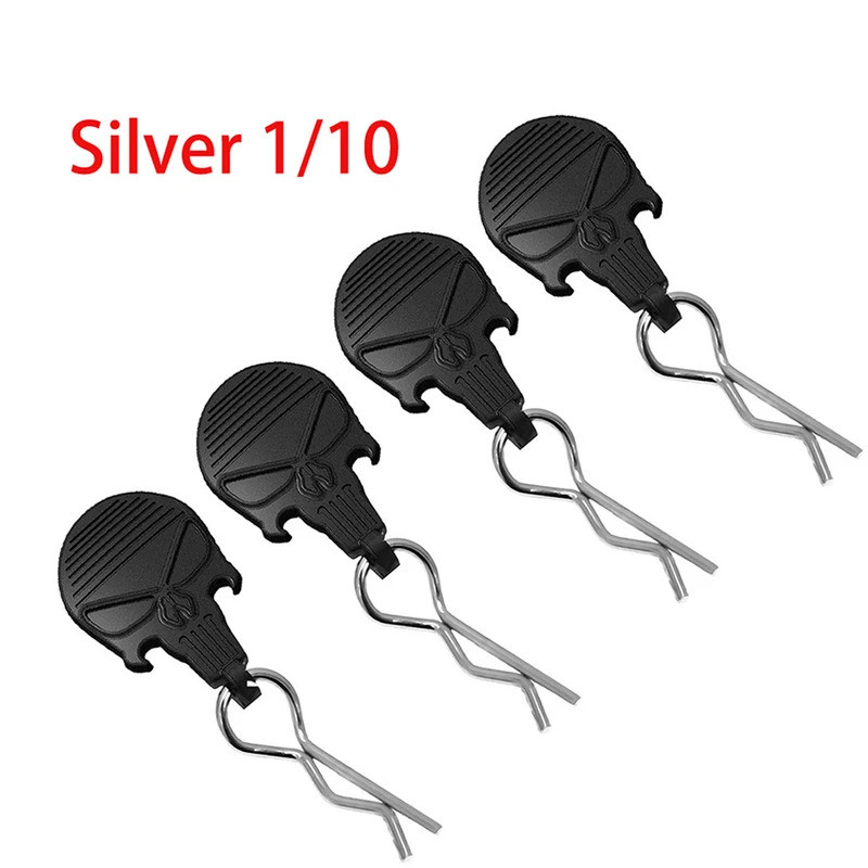 4 / 8 Chiếc Đa Năng RC Xe Thân Kẹp Với Tab Kéo Đen / Bạc R Chân Cho Tỉ Lệ 1 / 8 1 / 10 1 / 16 Losi Arrma Trục Redcat HPI HSP