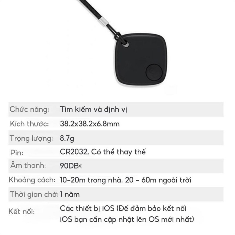 Thiết bị định vị thông minh chống thất lạc Sualio Tag S1 kết nối GPS hoạt động với Find My App