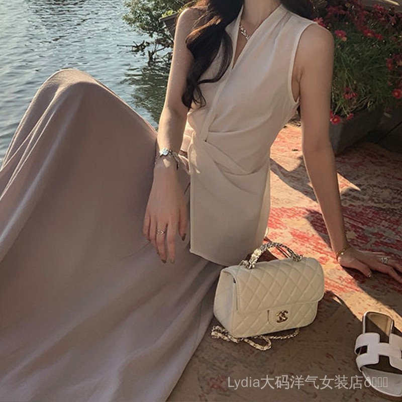 [Giảm giá 10% trong thời gian có hạn] Seckill Size lớn Thời trang chất lượng cao dành cho nữ Áo Vest không tay thắt nút cổ chữ v dành cho nữ 26 Áo khoác ngoài thời trang mùa hè Áo khoác ngoài mỏng vừa vặn