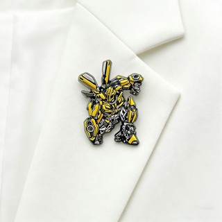 4 Cái / bộ Hoạt Hình Transformers Robot Trâm Cài Bumblebee & Optimus Prime Kim Loại Huy Hiệu Trang Trí Pin